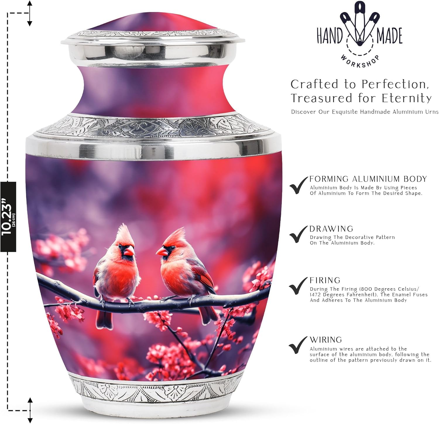 Springtime Cardinal Urns for Human Ashes Decorative Urns for Mom Dad and Remembrance