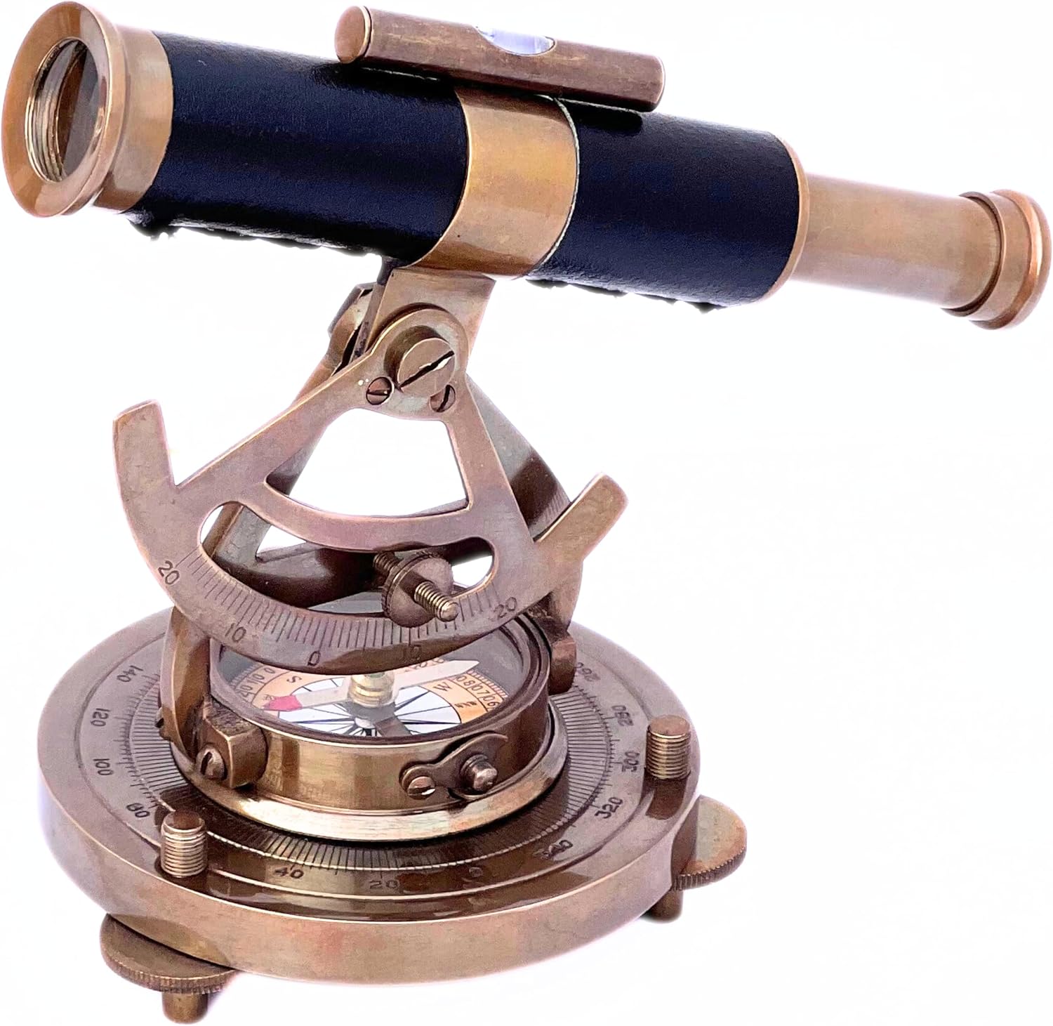 Vintage Nautical Brass Compass Telescope Decor