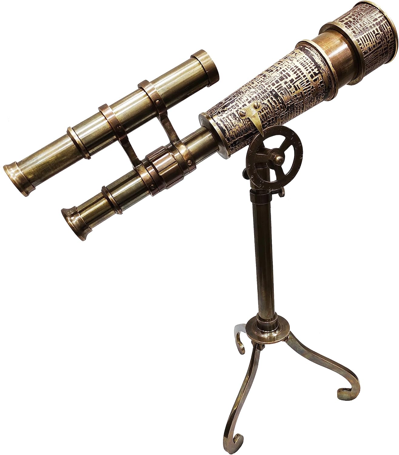 Vintage Antique Brass Telescope with Brass Tripod Stand