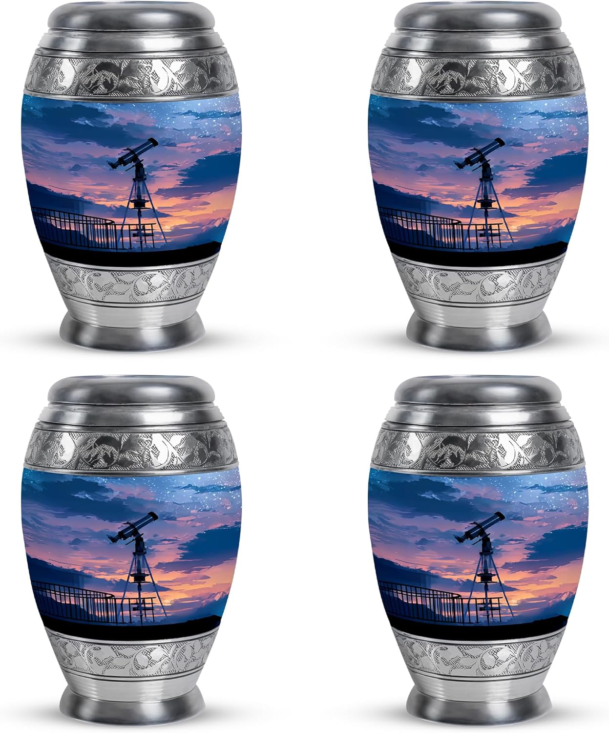 Saburial Telescope Memorial Urn Set - 3 Inch Pack of 4 for Ashes