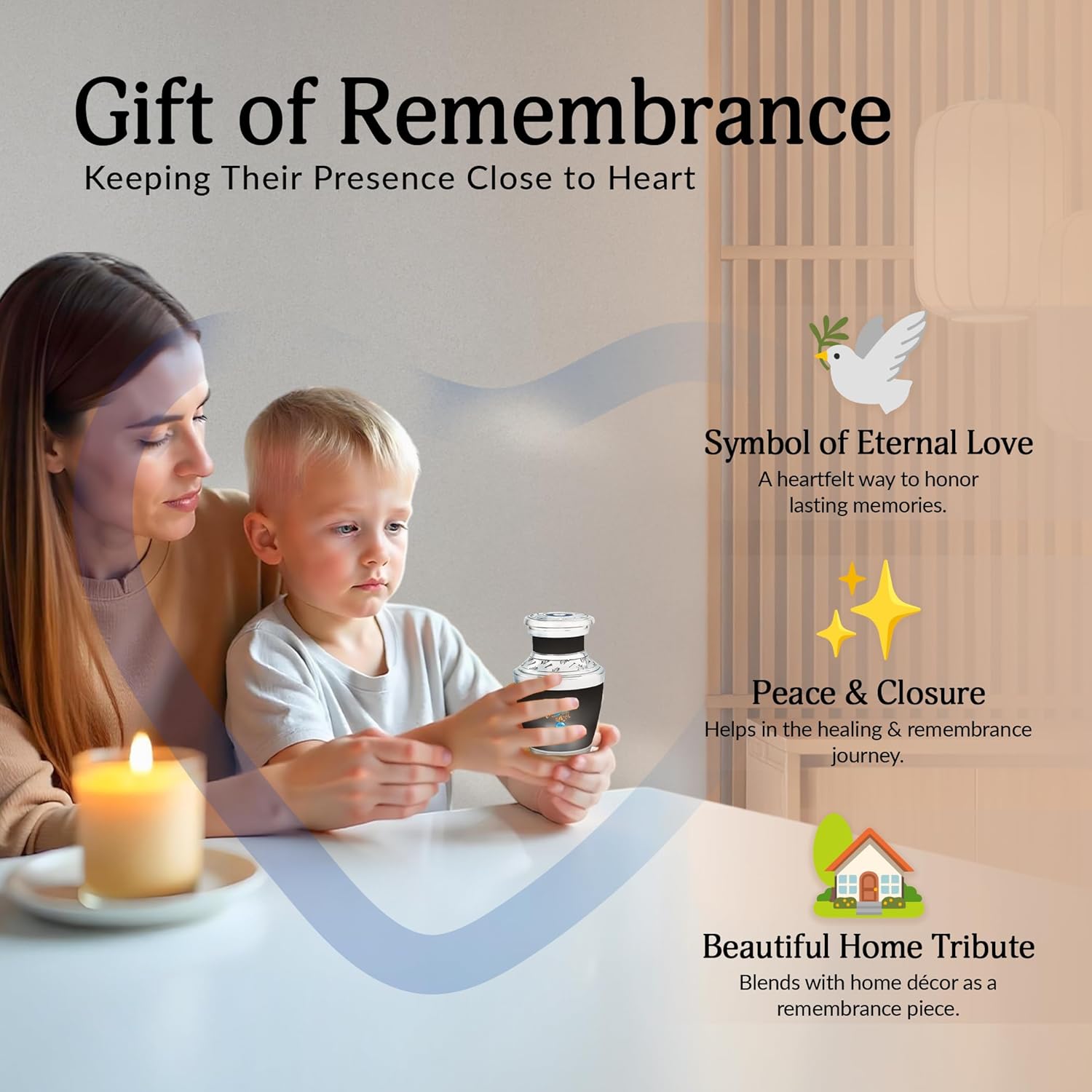 Telescope Decorative Urns Set of 2 - 3 Inch Keepsake Urns for Adult Ashes