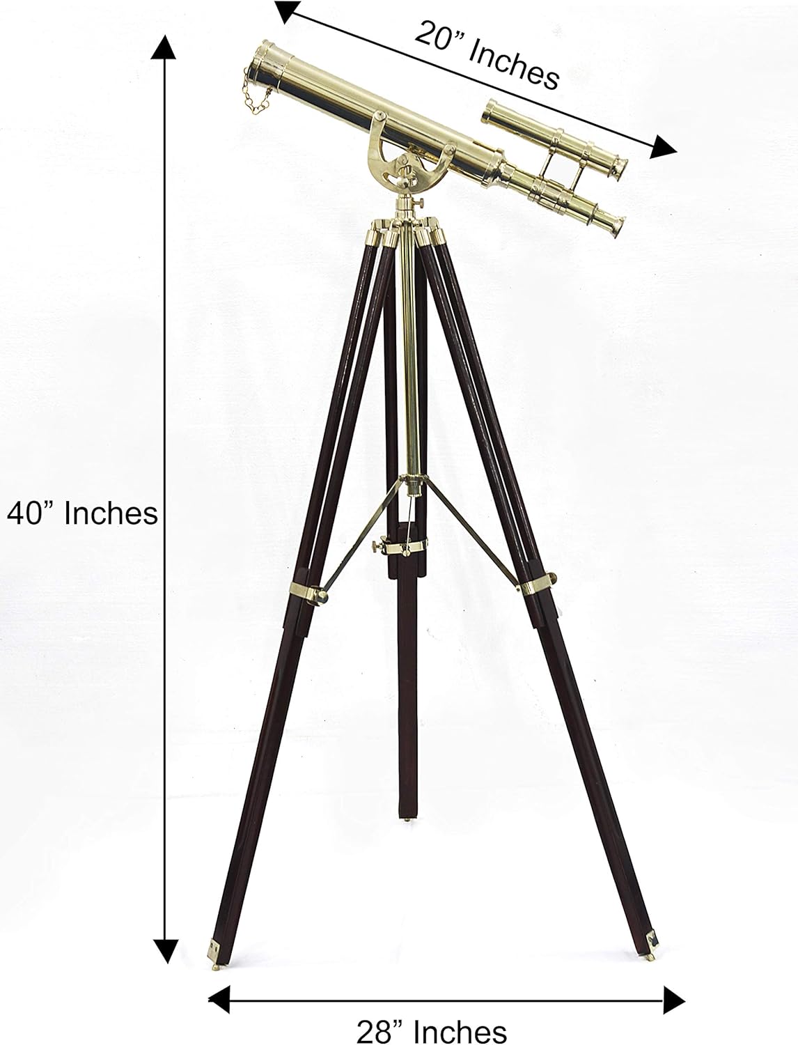 Vintage Double Barrel Brass Telescope Nautical Floor Standing Decor