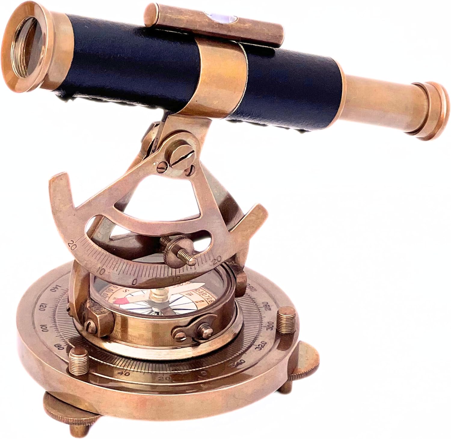 Vintage Nautical Brass Compass Telescope Decor