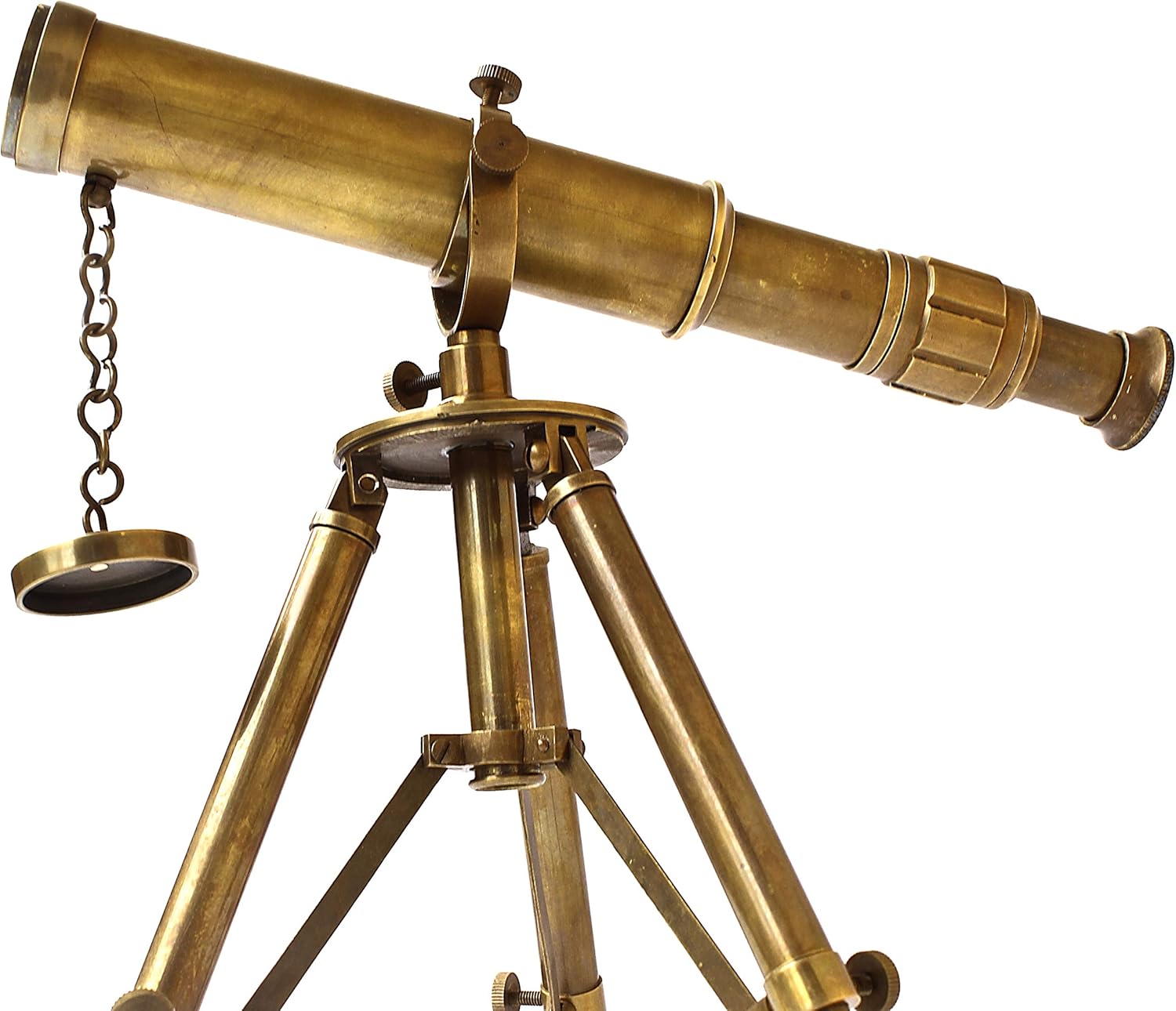 Vintage Brass Table Telescope with Tripod - Functional Maritime Instrument