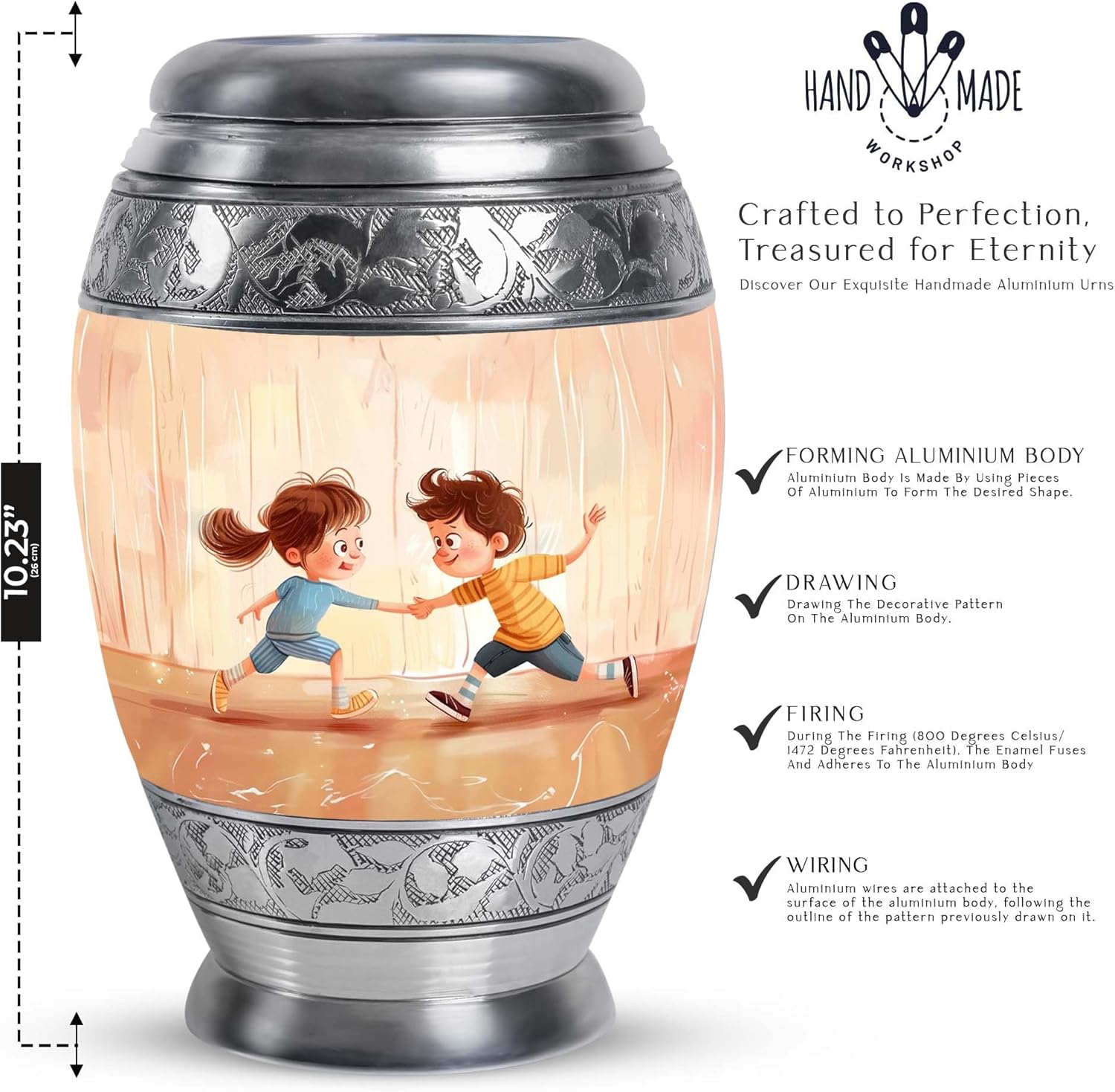 YATHABHISA 10 Inch Urn for Adult Ashes Large Velvet Bag Cremation Urn Decorative Funeral Urn for Men and Women