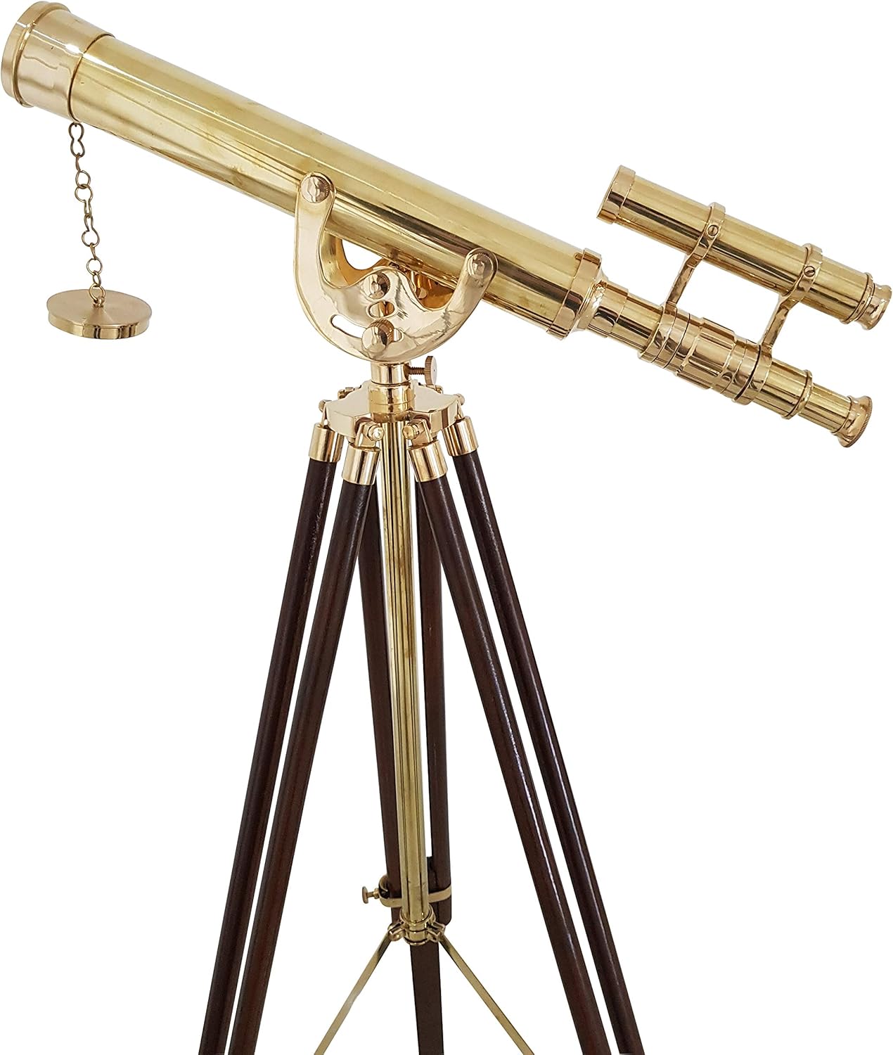 Vintage Double Barrel Brass Telescope Nautical Floor Standing Decor