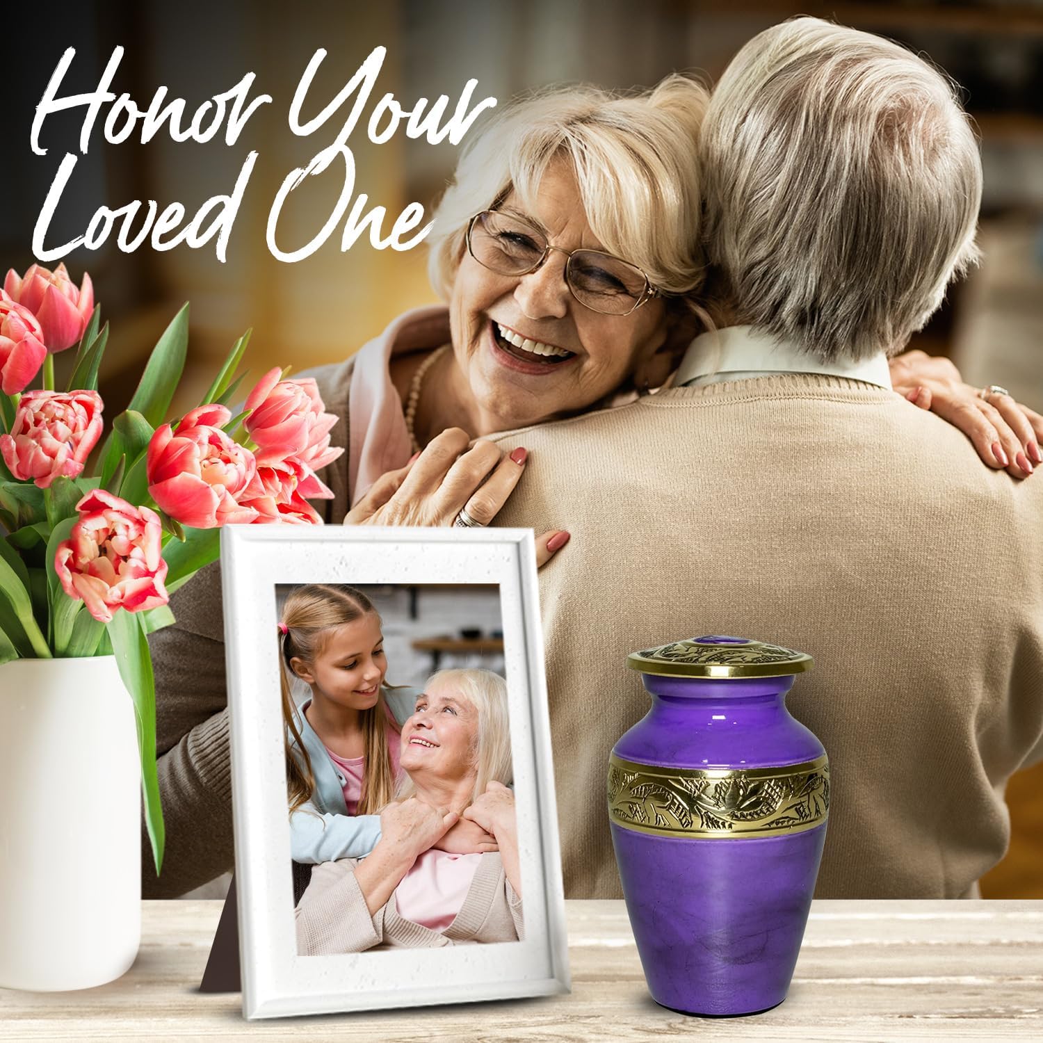 Solace Forever Small Urns for Human Ashes Keepsake - Miniature Memorial Urn Lavender