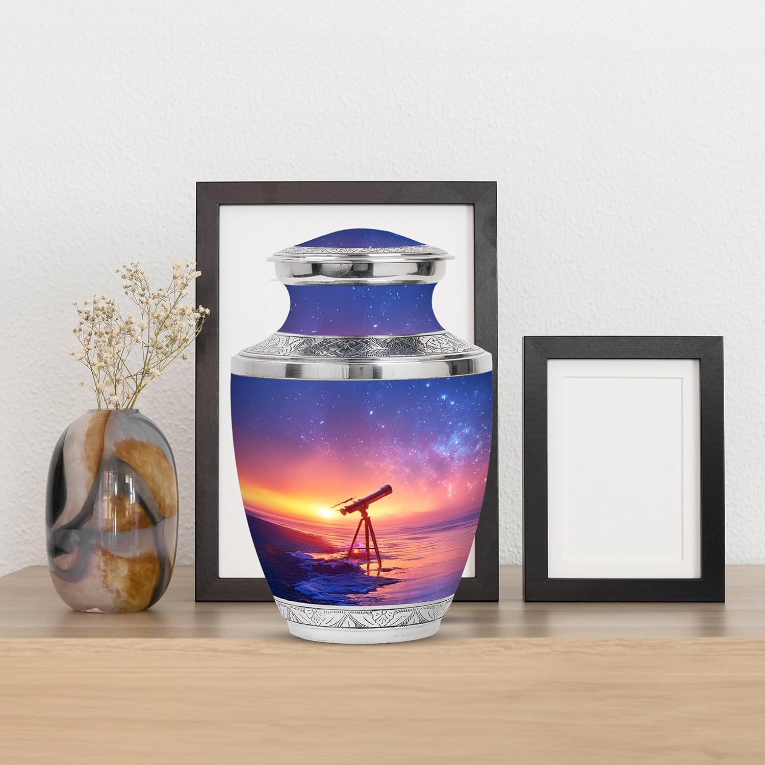 Telescope Cremation Urn for Ashes - 10 Inch Decorative Urn for Men Women