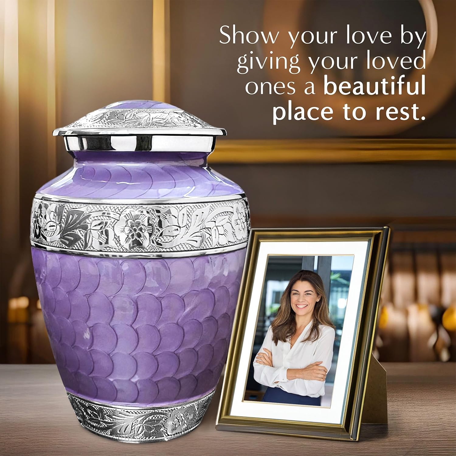 Forever After Cremation Urn for Human Ashes - Lavender Large Decorative Urn for Adult