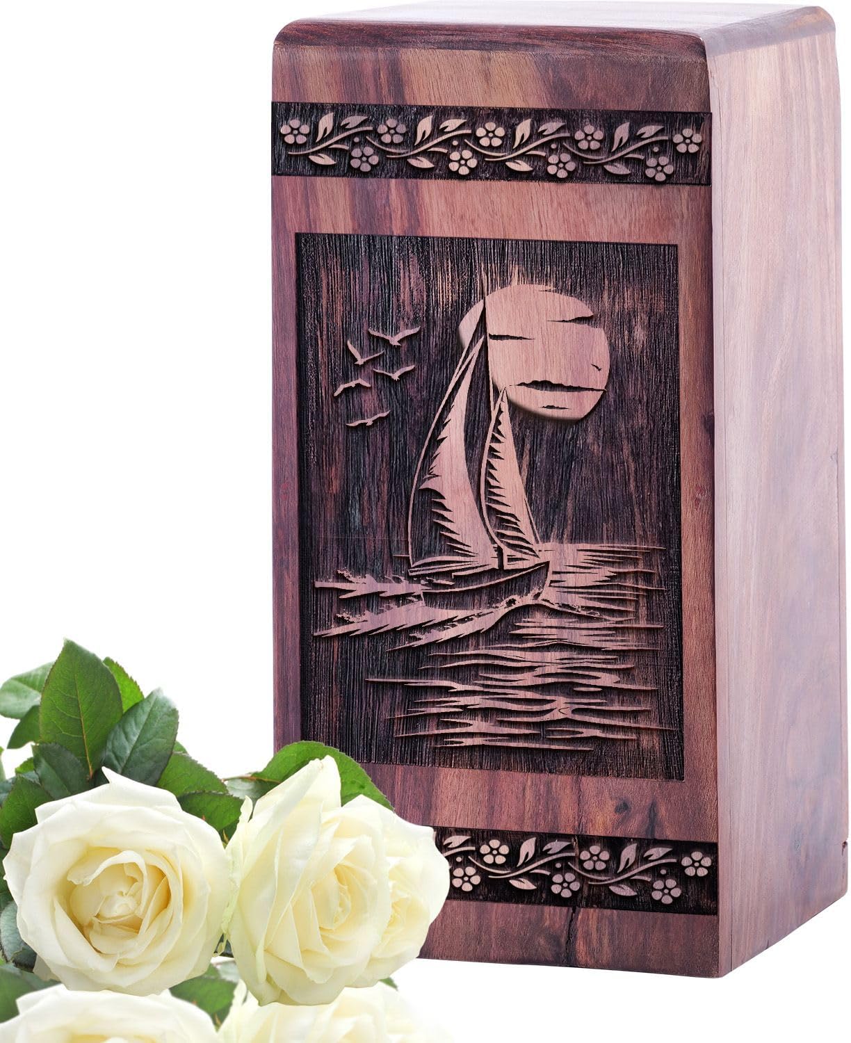 Sailboat Urn for Human Ashes - 1125 Inch Wooden Decorative Urn