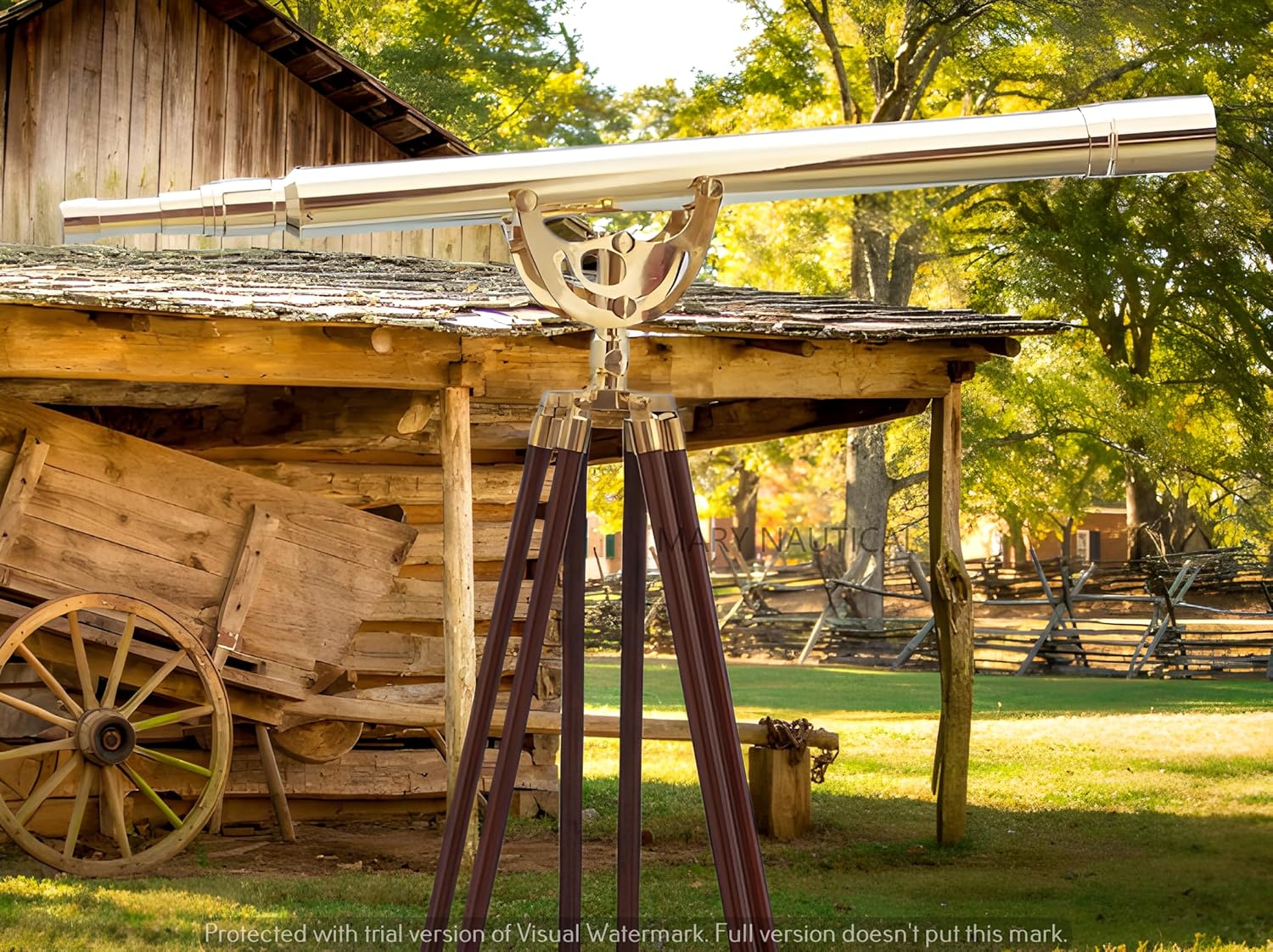 Vintage Anchor Master Telescope with Brass Stand and Wooden Tripod