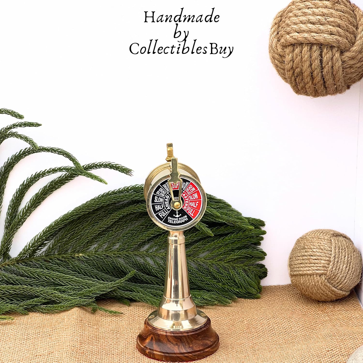 Royal Mini Nautical Brass Telegraph Vintage Decorative Telescope Collectible Wooden Model